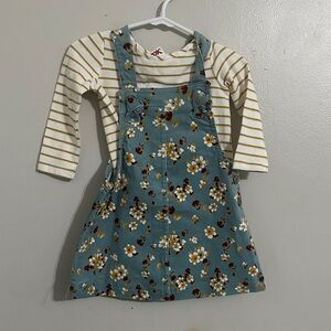 Tahari Blue Floral Kids Casual Dress with Striped Top